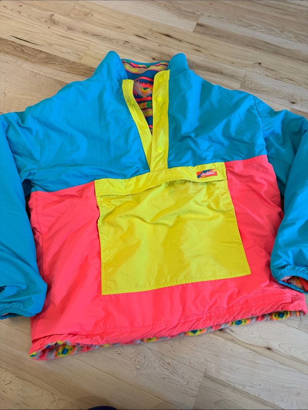 Chubbies reversible retro pullover jacket-Fleece Aztec-XL